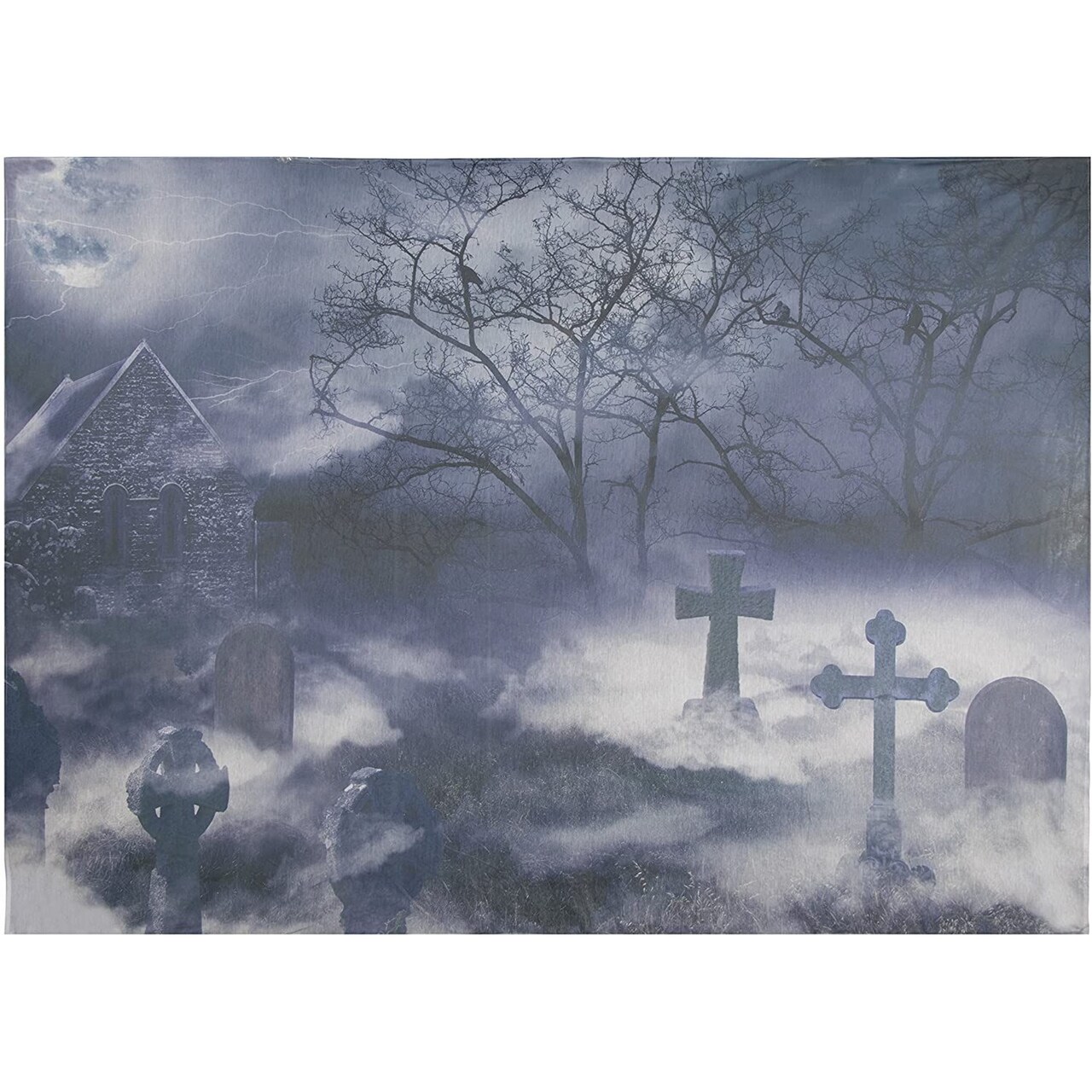 Graveyard Halloween Photo Booth Backdrop, Party Decorations (5 x 7ft)